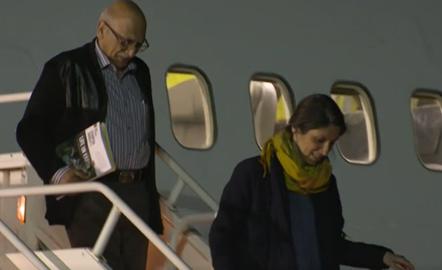 Nazanin and Ashoureh's plane touched down at RAF Brize Norton, Oxfordshire at about 1.10am local time on Thursday