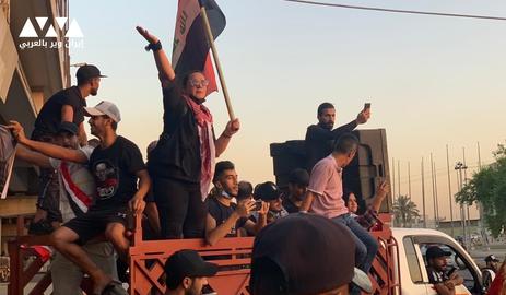 عراقی‌ها در بغداد نیز به اعتراض برخاستند. تصویر از ایران‌وایر عربی