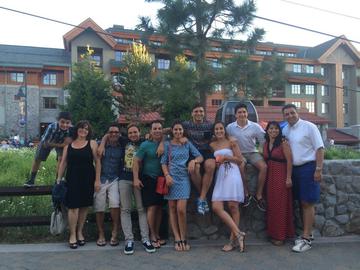 Abedi with his extended family — his brother, sisters and their families