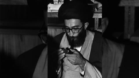 Ayatollah Ali Khamenei in 1980. He was then a member of the Revolutionary Council. Photo by Abbas