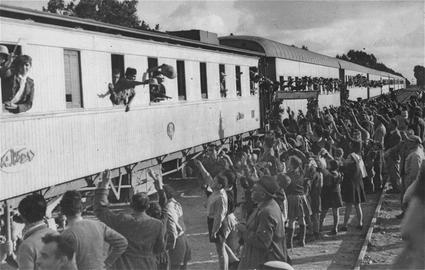 Polish-Jewish children arriving in Atlit in Palestine, February 18, 1943