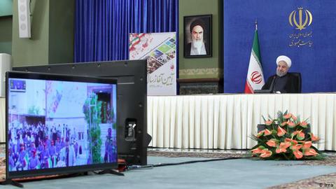 On the morning of September 5, President Rouhani gave an online address, marking the beginning of the school year by ringing a bell