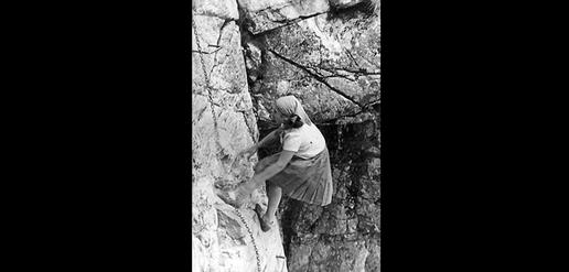 Anita climbing in Zakopane before the war