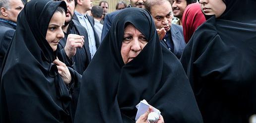 Iran’s First Lady, Sahebeh Araaby, wife of President Hassan Rouhani, came to pay her respects, a rare moment for the paparazzi.