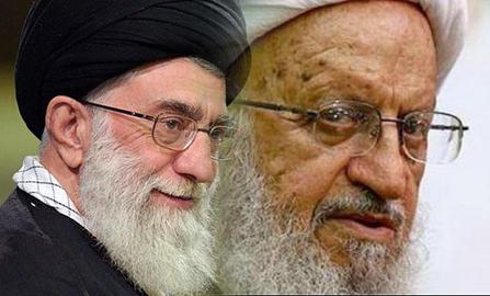 Grand Ayatollah Naser Makarem Shirazi (right) objects to women being allowed in stadiums — but is Ayatollah Khamenei really against it?