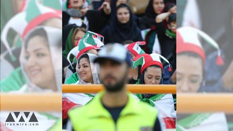 Women joined men in cheering on Iran's national football team