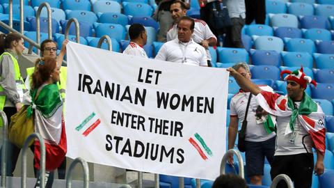 Iran's football stadiums have remained closed to avoid having to admit women spectators, which would violate a ban by Ruhollah Khomeini