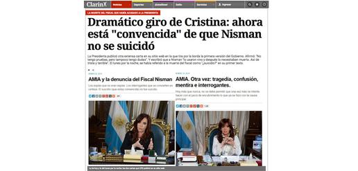 Clarin's reports on recent events in Argentina