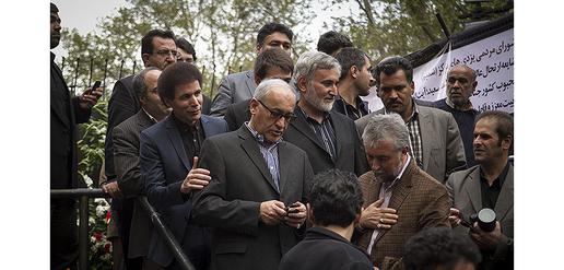 Ali Khatami, unlike his outspoken brother Mohammad Reza, isn’t one for speaking out. Here he’s more interested in his mobile, and doesn’t pay much heed to such political soirees.