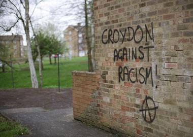 Graffiti in Croydon after the attack against Reker Ahmed