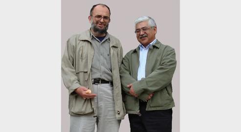 Shahbazi (right) and the retired Revolutionary Guards General Saeed Ghasemi
