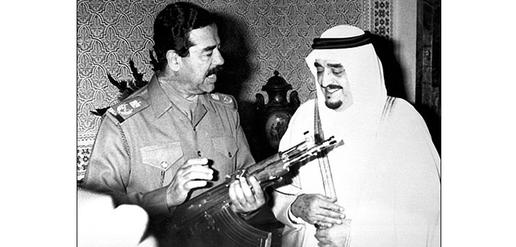 Saddam Hussein with Saudi Arabia’s King Fahd bin Abdul Aziz