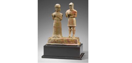 Two figurines from about 1500 – 1100 BC, on loan to the V&A from The Sarikhani Collection