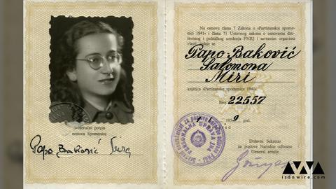 Mira Papo's postwar partisan certificate