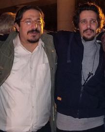 Amir Amirgholi (left), a writer for the pro-labor online publication Gam, and Amir Hossein Mohammadi-Fard, Gam’s editor-in-chief