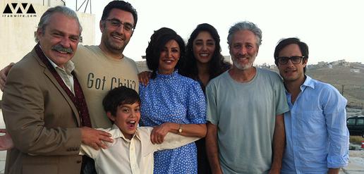 پشت صحنه فیلم «گلاب»:از راست، گائل گارسیا برنال، جان استوارت، گلشیفته فرهانی، شهره آغداشلو، مازیار بهاری، هالوک بیلچینر و حمزه المحیسن