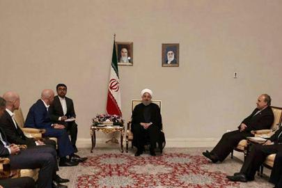 روحانی در دیدار با اینفانتینو: زنان ایرانی می‌درخشند، ایران امن است