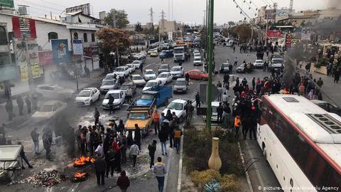 Protests broke out in at least 100 cities across Iran