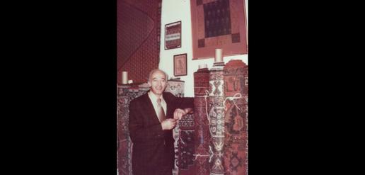 Ibrahim at his Los Angeles carpet store in the 1970s