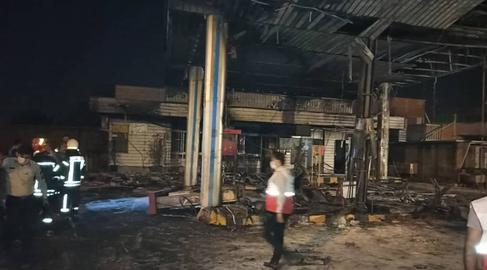 مرگ سه نفر در انفجار پمپ بنزین تاکستان