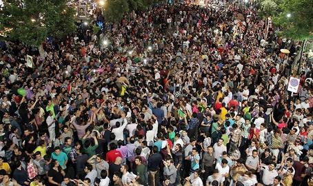 Enthusiastic crowds turned out to support Rouhani in 2013