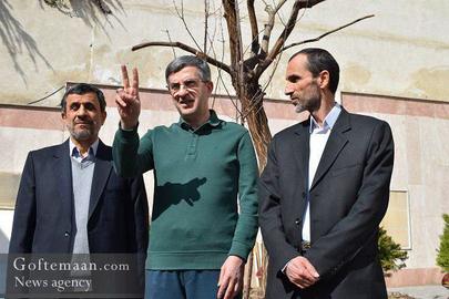 Mahmoud Ahmadinejad (left) and his associates Mashaei (middle) and Baghaei are trying create a new political force