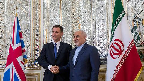Jeremy Hunt when he was foreign minister, with Iranian Foreign Minister Javad Zarif. Hunt appealed to Iran to separate the case of Zaghari-Ratcliffe from the financial dispute