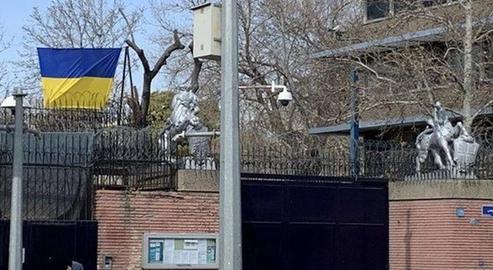 The British Embassy in Tehran came under fire after raising a flag in support of Ukraine following the invasion. Hardline media blamed the British Ambassador for an anti-war protest by citizens
