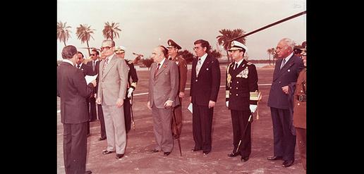 Baquer Namazi with the Shah of Iran and former Prime Minister Hoveyda
