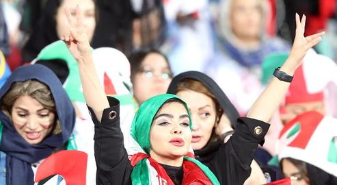 A number of female Instagram stars were stood prominently in Azadi Stadium at the Iran-Iraq World Cup qualifier on Thursday