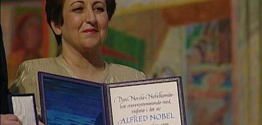Shirin Ebadi receives the Nobel Peace Prize in 2003
