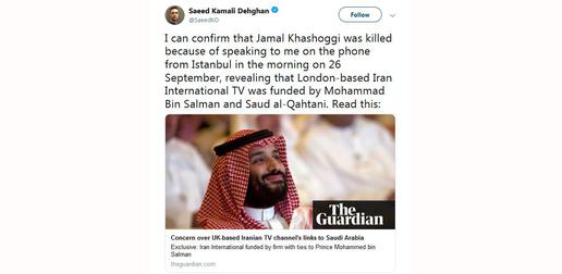 Iranian Journalist in London Claims to have Spoken with Khashoggi Just Before his Death