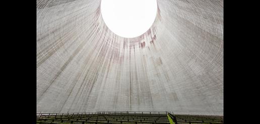 An abandoned cooling tower in Belgium