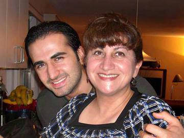Amir with his mother at his last Thanksgiving before he was captured in Iran