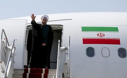 Iran 's President Hassan Rouhani departed for New York on Monday