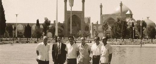 Israeli water engineers at Hasht Behesht Palace, Isfahan in 1963