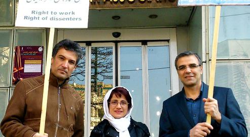 Imprisoned Human Rights Activists: Dr. Farhad Meysami (left), Nasrin Sotoudeh and her husband Reza Khandan