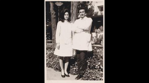 Dr Tahereh Berjis with Dr Ardeshir Babaknia, a prominent reproductive health physician at the University of Tehran, around 1970
