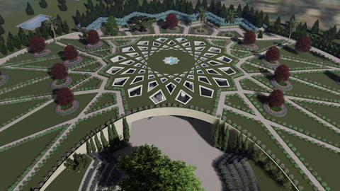 فیلم‌ها و عکس‌هایی که منتشر شده نشان می‌دهد که آرامگاه جدید مکانی با طرح آشنای اماکن مقدس بهایی است: آرامش باغ و بوستان و طرح‌های هندسی با ۹ گوشه.