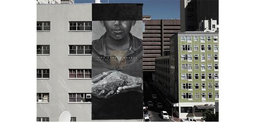 South African artist Ricky Lee Gordon's mural for Not A Crime in Cape Town, South Africa
