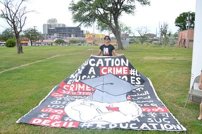 The main message of the campaign: Eduction is Not a Crime