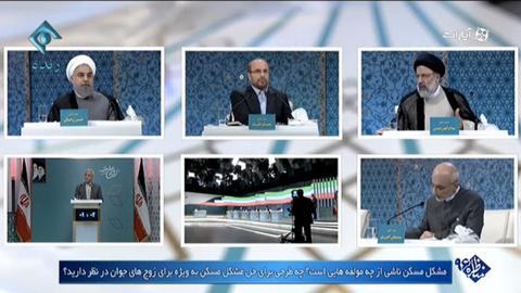 The six candidates during the presidential debate
