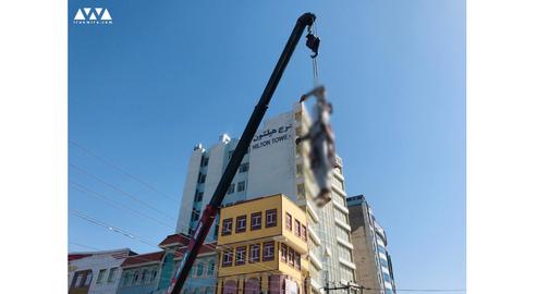 Many passersby were horrified, though some said they supported the move as a deterrent
