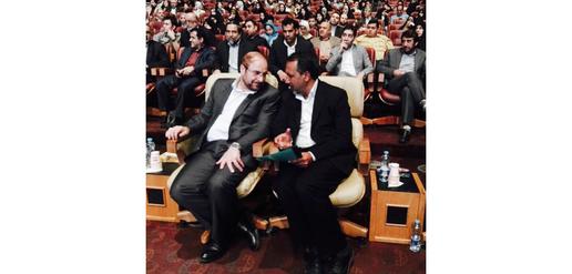 Tehran Mayor Ghalibaf (left) and Mohammad Reza Rezaei, Chairman Of parliament’s Development Committee