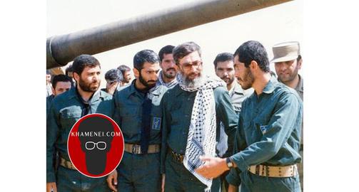 Khamenei among soldiers during the Iran-Iraq war, which ratcheted up tensions between Iran and the rest of the Persian Gulf