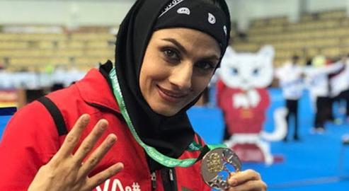 In 2013 Hashemi made headlines after presenting her gold medal to Supreme Leader Ayatollah Khamenei