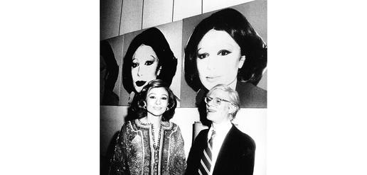 Farah Pahlavi with Andy Warhol. Warhol made screen prints of Farah and the Shah. (Photograph Credit: Jila Dejam)