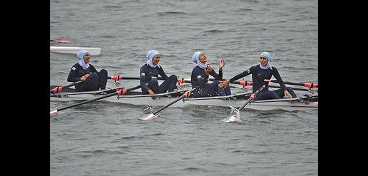 Iran's female rowing team win third place at Asian Games