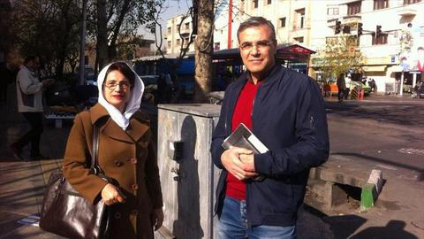 “Nasrin says that the best defense is not to recognize this illegal court.” Sotoudeh is pictured here with her husband Reza Khandan