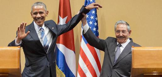 US President Barack Obama meets Cuban President Raul Castro in Havana on March 21, 2016